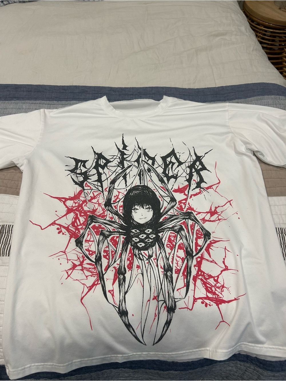 ROMWE White Short-Sleeve Spidergirl Graphic Tee